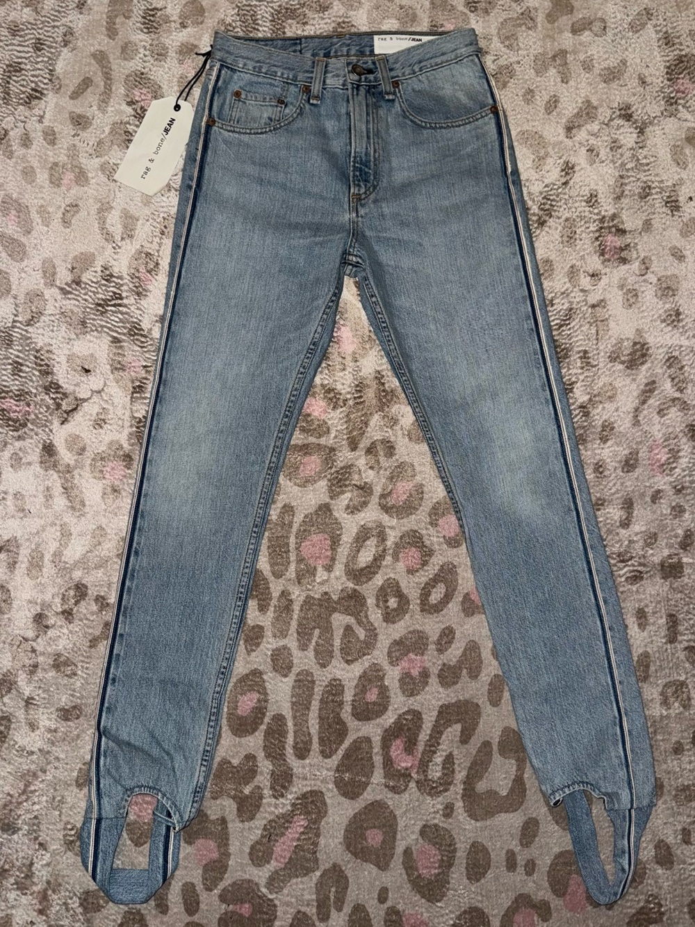 rag & bone Light Blue Skinny Jeans with Stirrup Hem